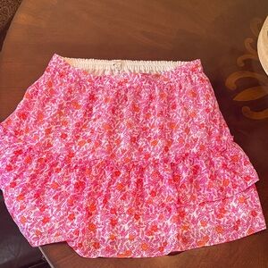 J. Crew Pink and Orange Floral Mini Skirt